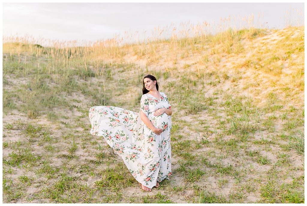 floral maternity dress, Sarah and Tommy, Maternity Session, Sami Roy Photography